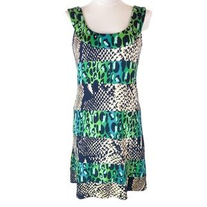 DIANE Von FURSTENBERG 100% Jersey Silk Animal Print Dress Stretch Open Back Sz 4